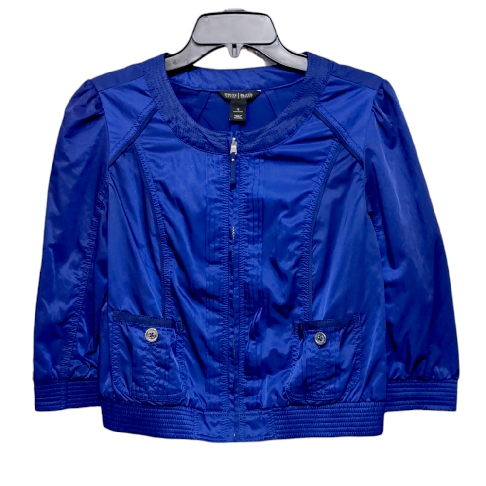 White House Black Market Royal Blue Bomber Jacket